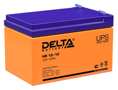 Аккумуляторная батарея DELTA Battery HR 12-12, 12V, 12Ah, для ИБП
