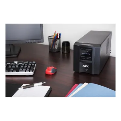 Источник бесперебойного питания APC Smart-UPS 750VA/500W, Line-Interactive, LCD, Out: 220-240V 6xC13, SmartSlot, USB, HS User Replaceable Bat, Black, 1 year warranty (замена SMT750I) (незначительное повреждение коробки)
