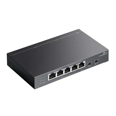 Коммутатор настольный TP-Link TL-SG1005P-PD с 5 гиг. портами (1 порт с входящим PoE++, 4 порта с исходящим PoE+), бюджет PoE: 9, 21, 47 или 66 Вт (зависит от используемого стандарта входящего PoE)