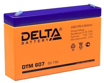 Аккумуляторная батарея DELTA Battery DTM 607, 6В, 7Ач