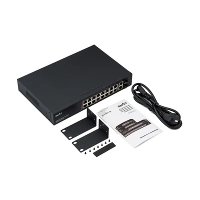 Коммутатор Бастион 4091 SKAT PoE-M-16G-2G-2S, L2+, 16×1GbE PoE, 2×Uplink, 2×SFP, 300Вт