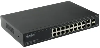 Коммутатор OSNOVO SW-71802/L, управляемый L2+, 18×1GbE, 2×SFP