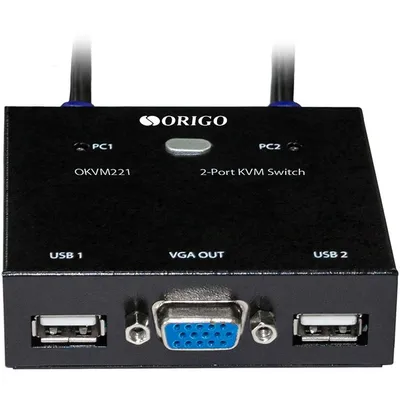 KVM-переключатель ORIGO OKVM221/A1A, 2 порта, VGA, USB