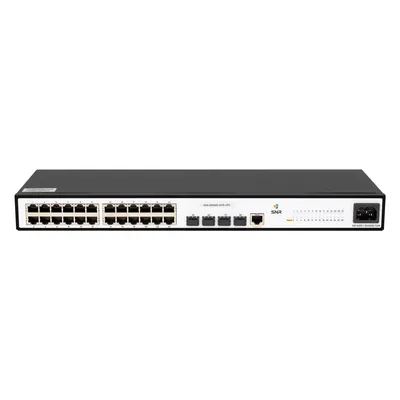 SNR SNR-S2982G-24TE-UPS Управляемый коммутатор уровня 2, 24 порта 10/100/1000Base-T и 4 порта 100/1000Base-X (SFP), встроенный БП ~220V AC, разъем для АКБ 12V с возможностью заряда