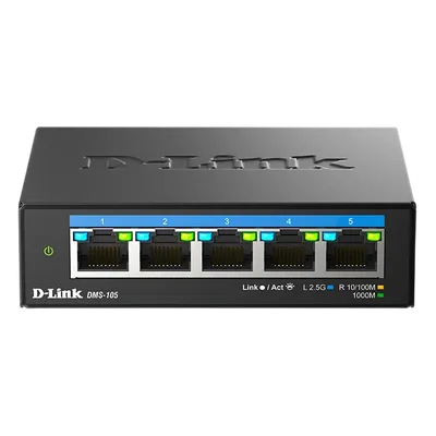 DMS-105/A2A коммутатор D-Link Коммутатор,  5x2.5GBase-T, корпус металл