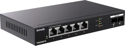 Коммутатор Tenda TEM2007X, 5×2.5GbE, 2×10G SFP+, неуправляемый