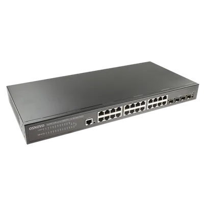 Коммутатор OSNOVO SW-24G4X-L2, L2+, 24×1GbE, 4×10G SFP+, 1U