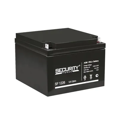 Аккумуляторная батарея Delta (Security Force SF) SF 1226 12В/26Ач, клемма Болт + гайка Ø 6 мм (166х175х125мм (125мм); кг